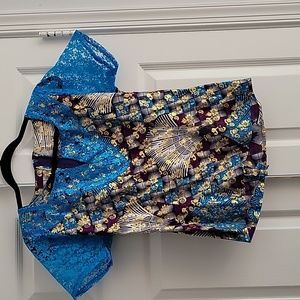 Womens Short Sleve and lace African top